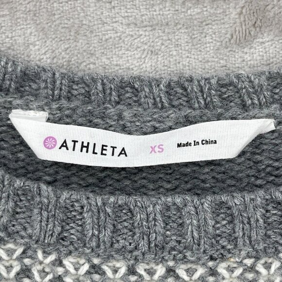 Athleta Sierra Sweater Gray White Wool Cashmere Tunic Chunky Knit - Picture 7 of 10
